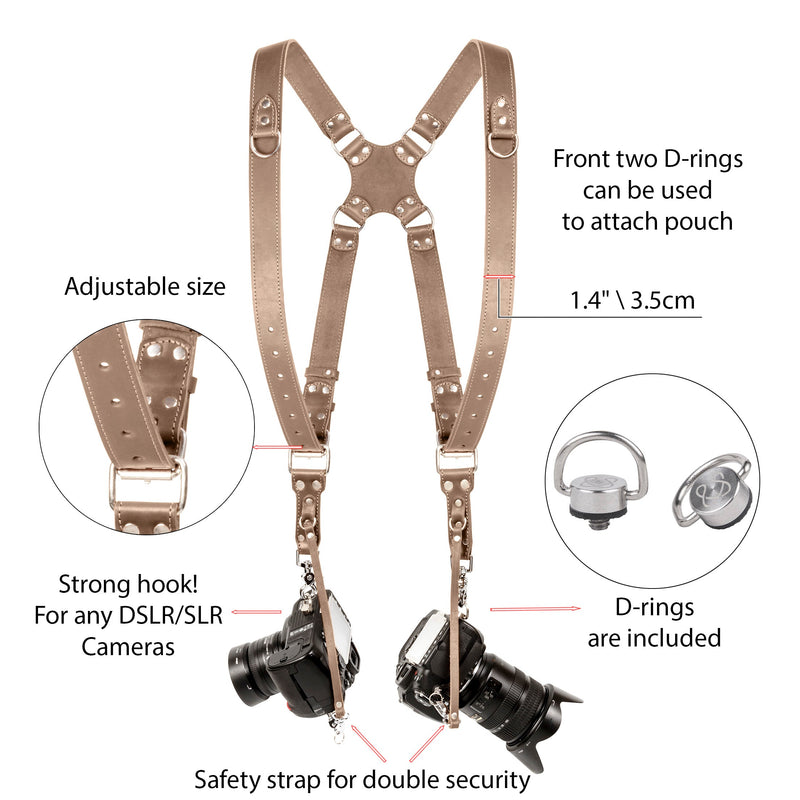 Beige Dual Camera Harness - Coiro Shop