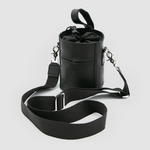 Camera Lens Pouch Bag with Cross Shoulder Strap Black