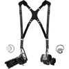 Slim Black Dual Camera Harness with Padded Shoulder