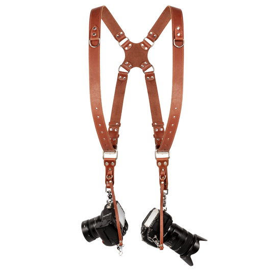 Tan Dual Camera Harness