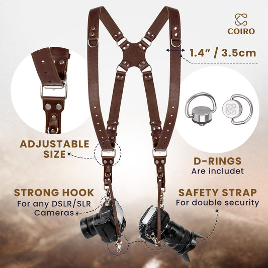 Brown Dual Camera Harness