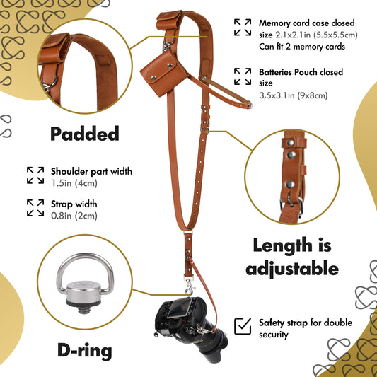 Single Utility Camera Sling With Pockets Tan