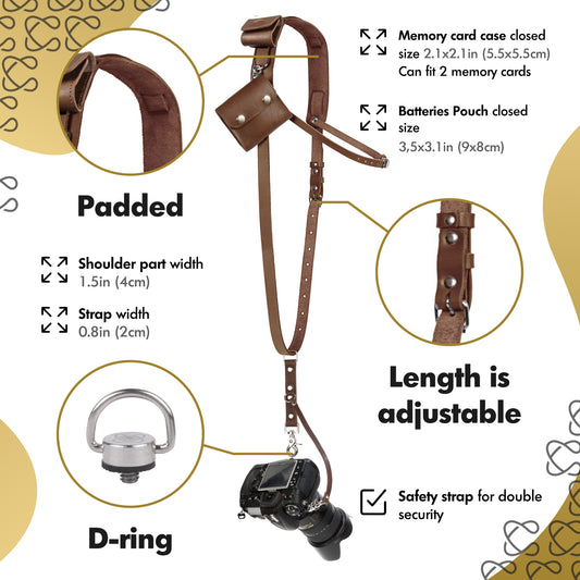 Single Utility Camera Sling With Pockets Brown