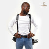 Slim Black Dual Camera Harness with Padded Shoulder