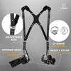 Slim Black Dual Camera Harness with Padded Shoulder