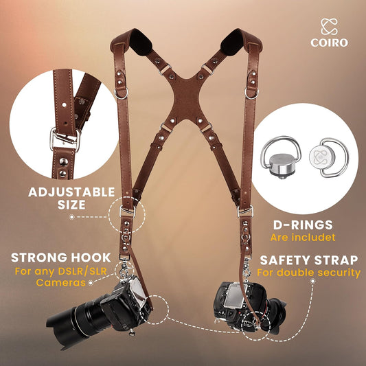 Slim Brown Dual harness with Padded Shoulder