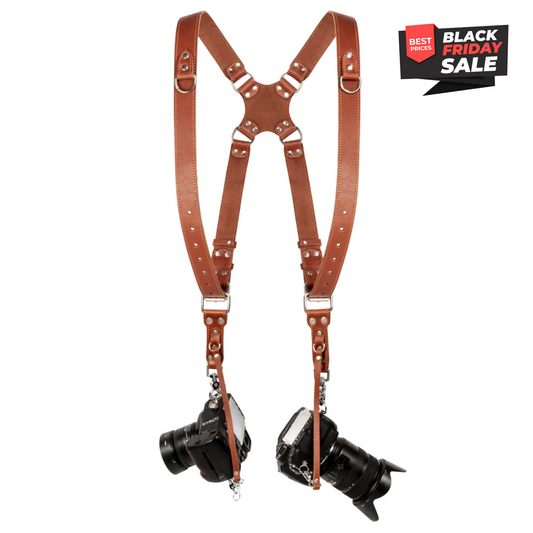 Tan Dual Camera Harness