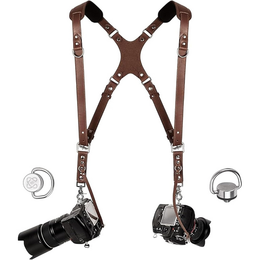 Slim Brown Dual harness with Padded Shoulder