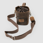 Camera Lens Pouch Bag with Cross Shoulder Strap Brown