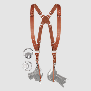 Tan Dual Camera Harness