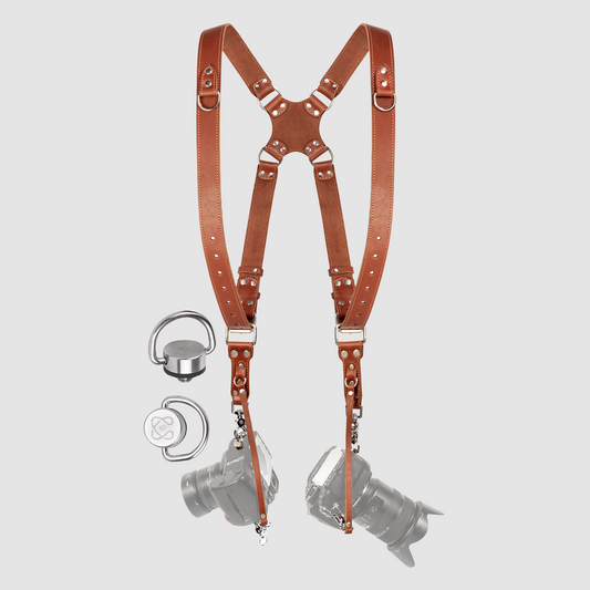 Tan Dual Camera Harness