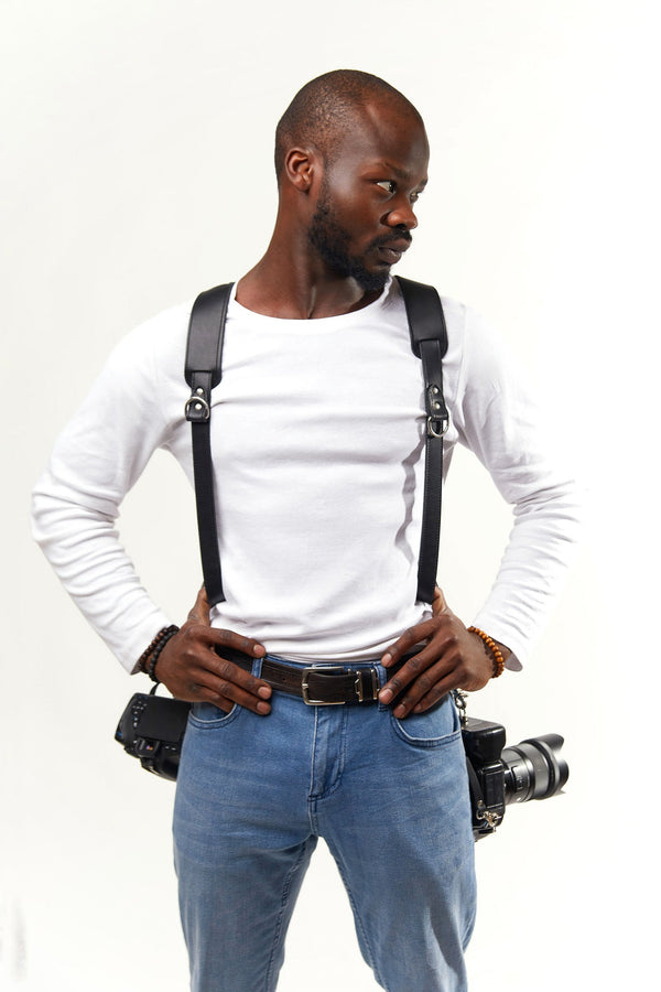 SKINNY VERSION Black DUAL HARNESS WITH PADDED SHOULDER - Coiro Shop