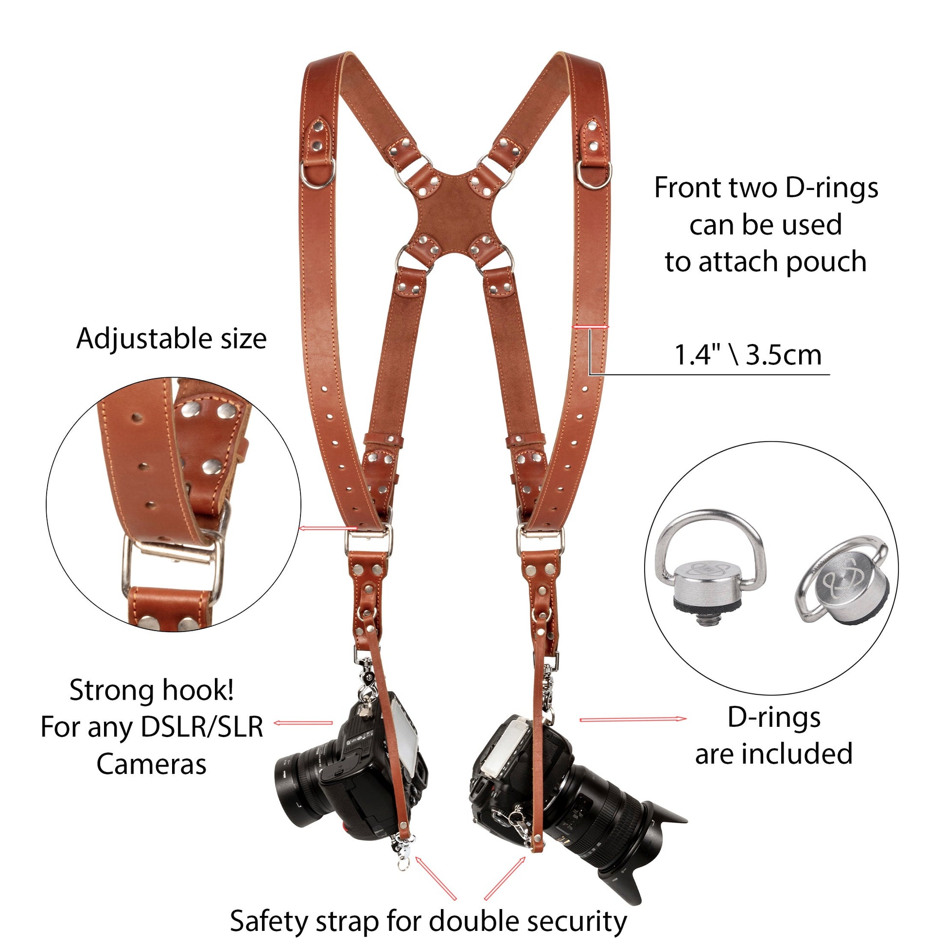 Tan Dual Camera Harness - Coiro Shop